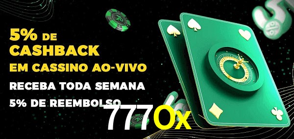 Promoções do cassino ao Vivo 777Ox